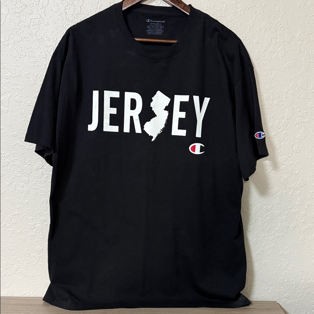 Champion Black and White Jersey Graphic Tee
